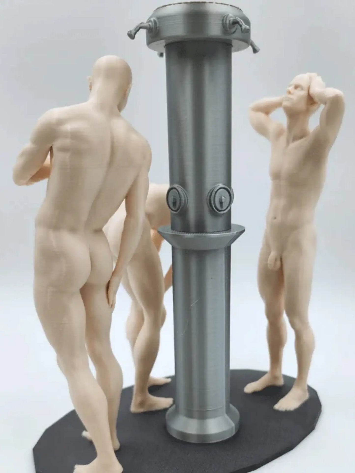Three Athletes in Bradley Pole – Communal Shower Sculpture