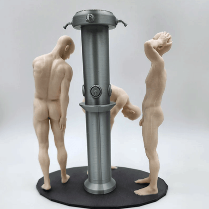 Three Athletes in Bradley Pole – Communal Shower Sculpture