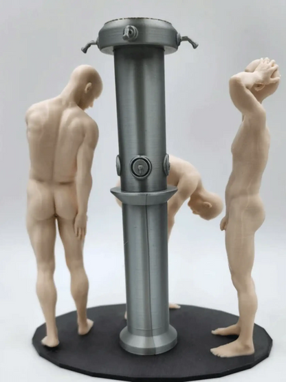 Three Athletes in Bradley Pole – Communal Shower Sculpture