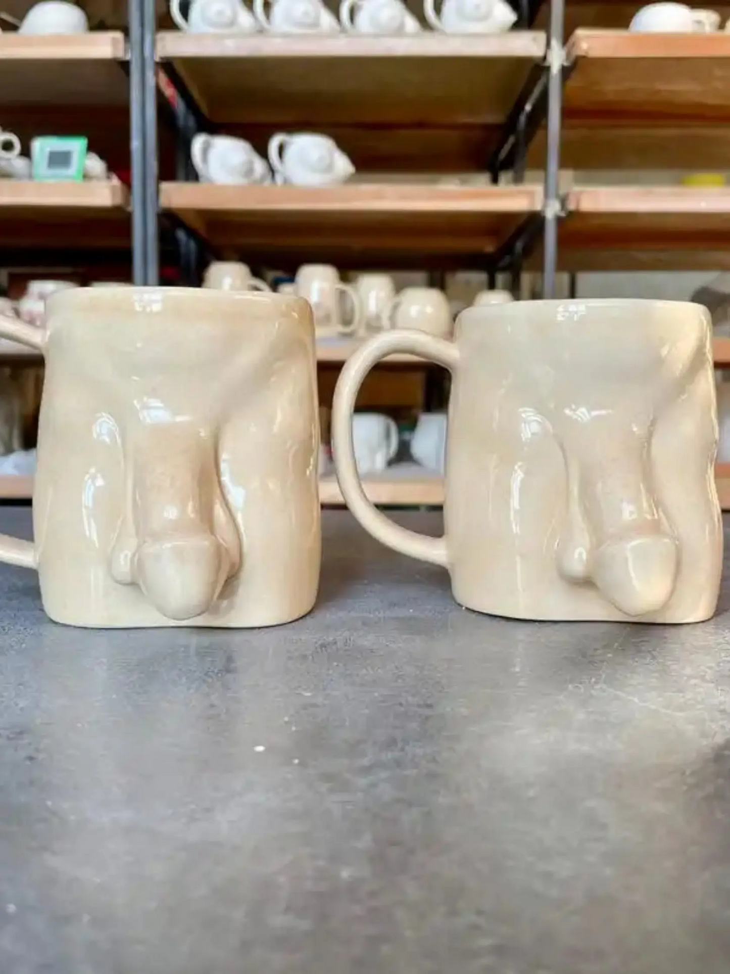 Handmade Ceramic Penis Mug for adults featuring unique novelty products by Ballsy Billy